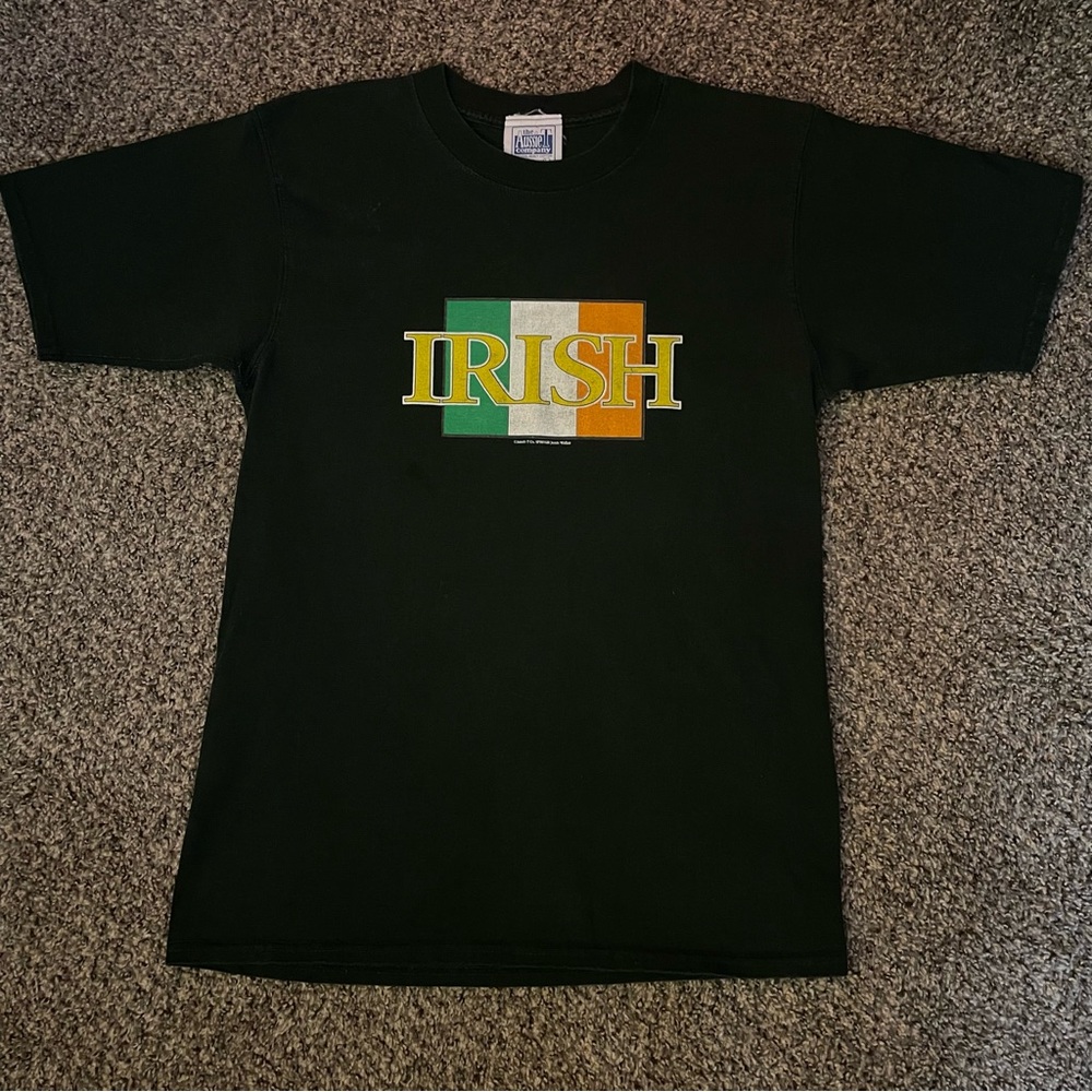 Vintage 90s The Aussie T Company Buffalo NY Irish Dark Green Tshirt Size Large